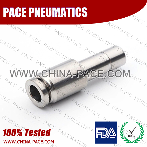 Plug In Straight Stainless Steel Push-In Fittings, 316 stainless steel push to connect fittings, Air Fittings, one touch tube fittings, all metal push in fittings, Push to Connect Fittings, Pneumatic Fittings